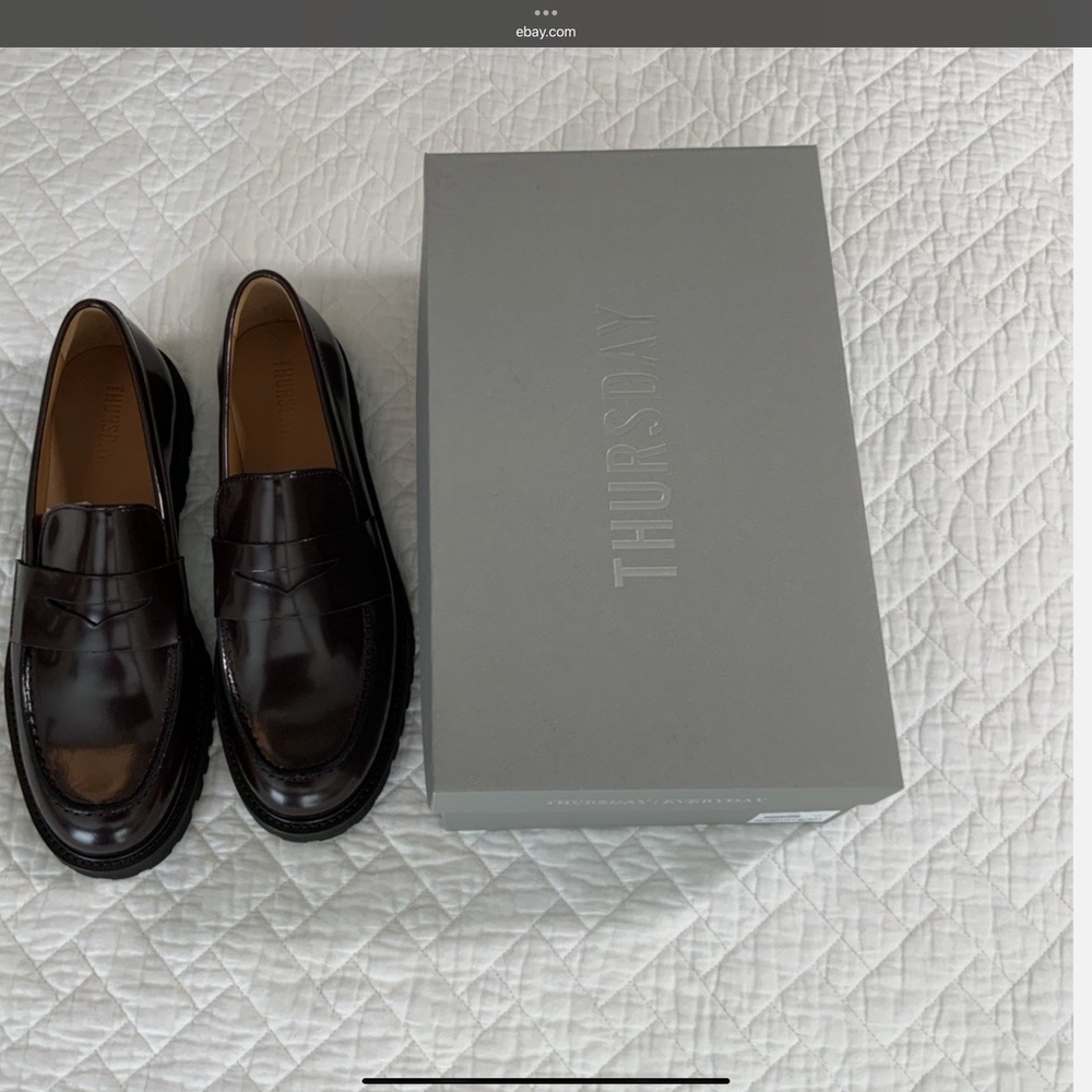 Thursday Boots Women's Penny Loafers - Burgundy, Size 11 (B104) - Picture 5 of 10